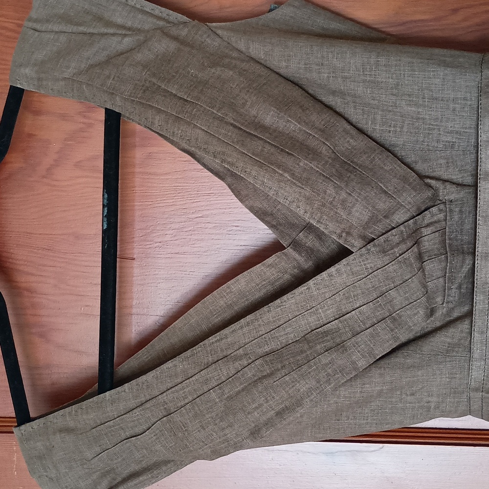 Elie Tahari Brown Midi Dress with Embroidered Hem - Picture 2 of 8